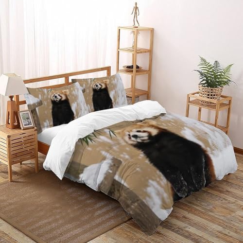 Housse de couette imprimé 3D raton laveur en microfibre avec fermeture - 2