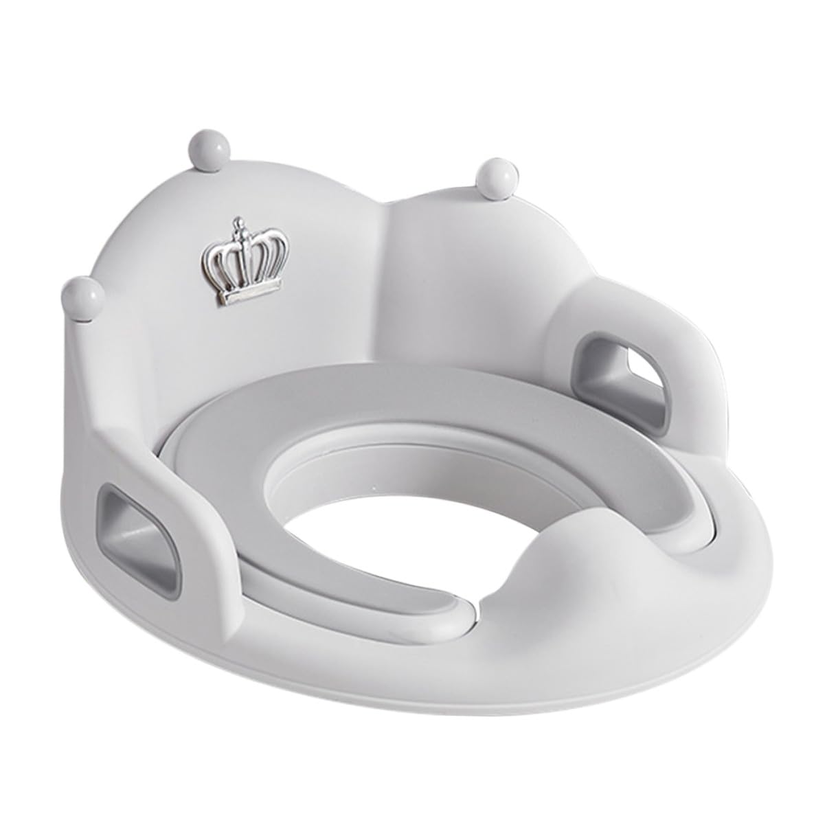 TOYANDONA Asiento de Inodoro Grande para Ñiño, Cojín Blando Antideslizante para Entrenamiento de Orinal, Color Gris, Niñas, Uso Doméstico en Baño Familiar