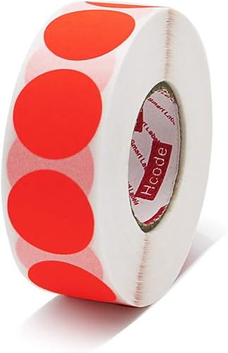 Hcode Etiquetas de codificación de colores de 1 pulgada Calcomanías fluorescentes de neón para venta de garaje, calcomanías de precio de venta de