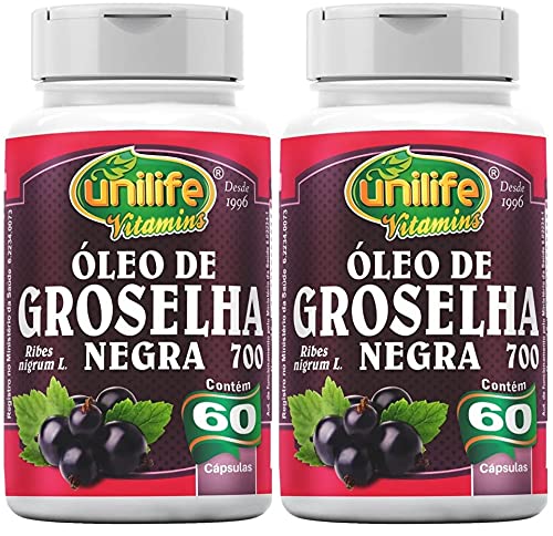 Óleo de Groselha Negra 700mg 2 unidades de 60 Cápsulas Unilife