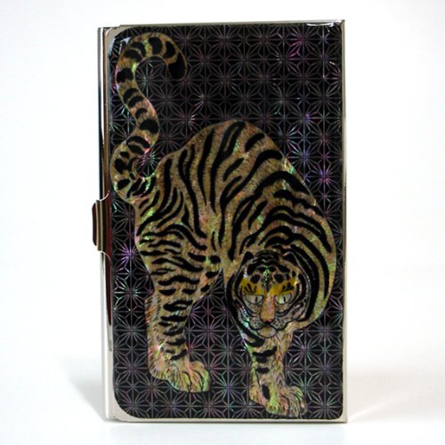 Amazon.co.jp: 螺鈿細工 虎のデザイン ステンレス製 スリム 名刺