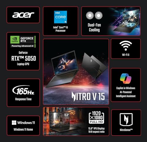 Acer Nitro V 15.6” FHD IPS 165Hz Gaming Laptop miniatura 2