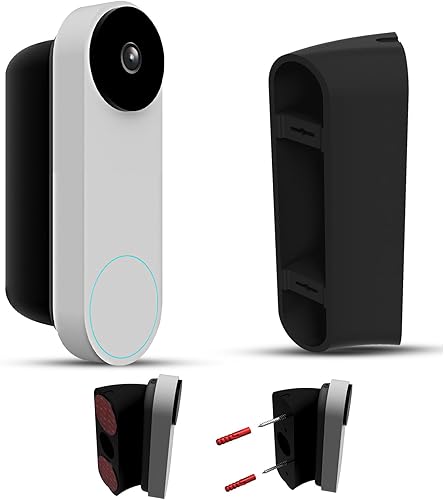 Vista 10 de Cuña de montaje en esquina de 45° compatible con Google Nest Hello Video Doorbell de 1ª generación, con cable, te permite apuntar timbre, mejor