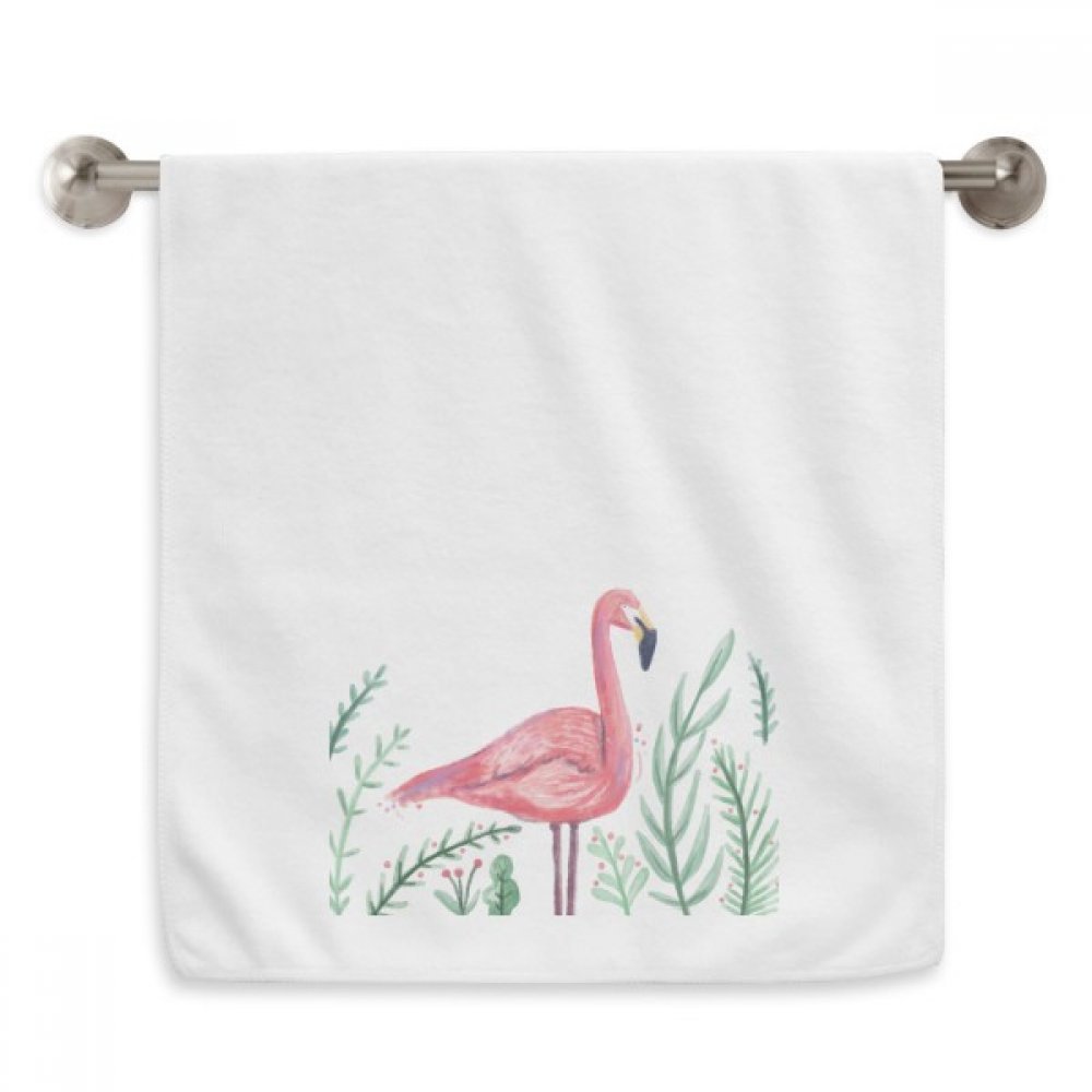 Linge de toilette blanc et raffiné motif animalier tropical 13X29 Pouces