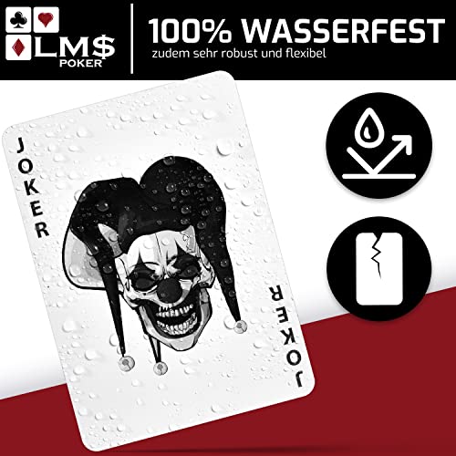 Pokerkarten Plastik Profi mit Cut Card - [2 x] hochwertige Pokerkarten 54 Blatt - wasserfeste und stabile Spielkarten im Doppelpack… – Ansicht 5