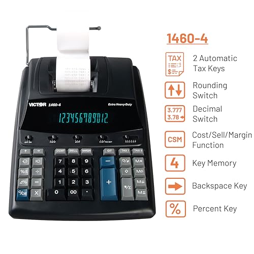 Victor 1460-4 12 Digit Extra Heavy Duty Commercial Printing Calculator