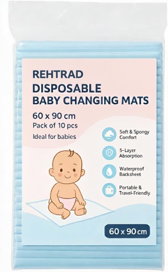 30 Count 60 X 90 Cm Baby Disposable Underpad | Changing Mats | Changing Pads | Baby Waterproof Pads | Waterproof Diaper | Breathable Underpads | Bed Protector