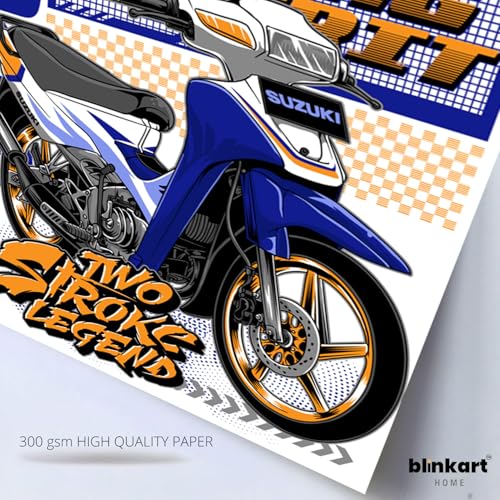 Image of BLINKART Suzuki SatriaCar Posters Sticker Gift Items for Boys Room Wall Decor || Comes with Double-Sided Tape|| Decoration Bedroom Living Room Office Studio Decor | 12x18 In (A3) - CAR-247