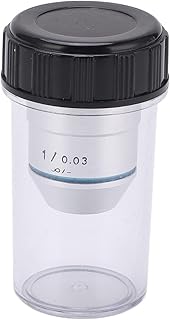 Sxhlseller 1X Microscope Objective Lens, Achromatic Objective Lens, Low Power Objective Lens, Objective Lens with 20.2mm RMS Interface Thread, Biological Microscope Lens