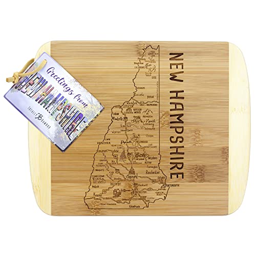 Image of Totally Bamboo A Slice of Life New Hampshire Engraved Map Cutting Board
