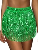 Green Sequin Sparkle Metallic Skirt Costume