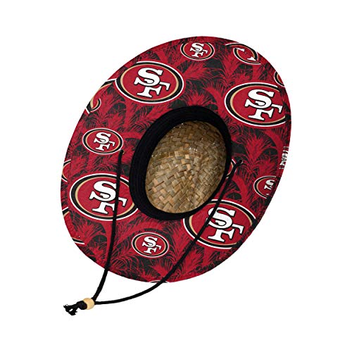 Image of NFL Team Logo Americana Floral Lifeguard Beach Straw Sun Hat