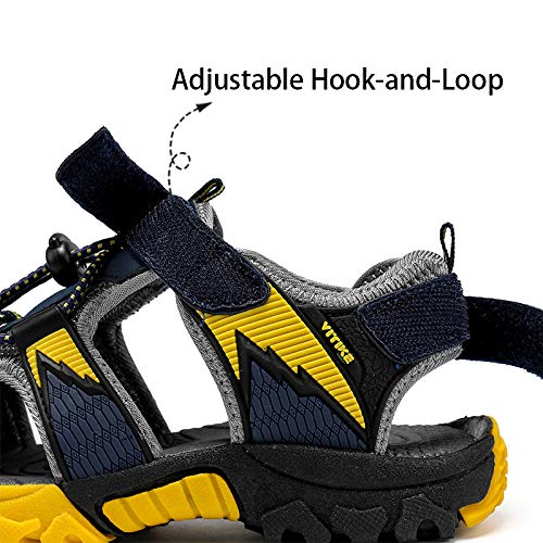 Image of JMFCHI Boys Girls Kids Closed Toe Sports Sandals Summer Water Shoes | Little /Big Kid,Comfortable lightweight,Non-slip soft sole,Hook-and-loop closure,Easy wear,Anti-collision toe,Daily casual