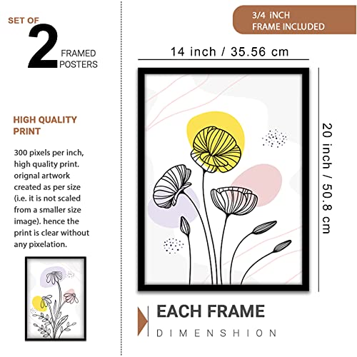 Image of NoWorries Paintings for living room, Frames for wall decoration (13x19inches) (Tropical Art) Floral theme framed for wall decor Set of 2 Big frames (Art-9)