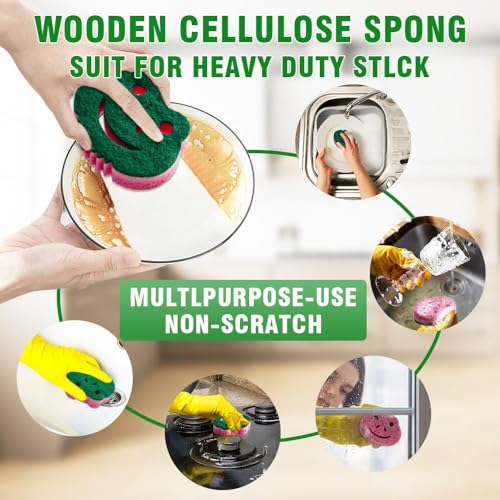 Image of 12 Pack Scrub Sponge,Dual-Sided Multi-Functional Premium Cleaning Sponges,Dishwashing Sponge for Heavy Duty Scouring Pads,Bathroom,Dish,Furniture,Kitchen