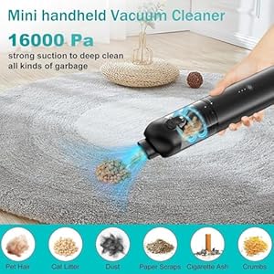 Car vacuum 3 in 1 handheld vacuum cordless 16000 pa portable vacuum for car 2 suction modes mini car vacuum compact lightweight dust busters for car keyboards home pet hair office  urban country home decor