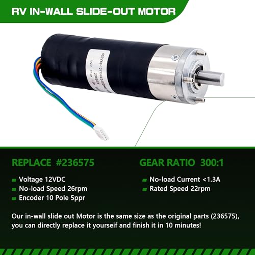 Image of 236575 RV in-Wall Slide-Out Motor,IG-42 10mm Motor Assembly for Lippert Schwintek in-Wall Slide System.RV Slide-Out in-Wall Motor 300:1 High Torque Gear Ratio12v Motor(with a Pair of Gloves)