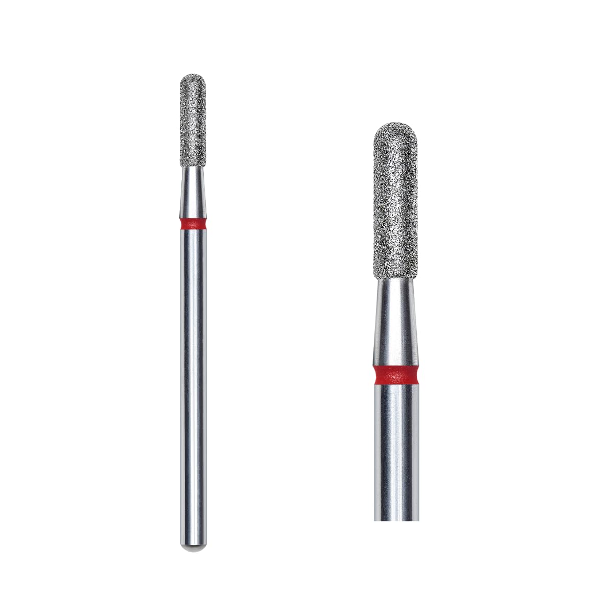 STALEKS PRO Set of 3 Diamond Nail Drill Bits 2.3 x 8 mm Round Cylinder Shape (Fine Grit), Silver, Grano Fino - Image 3