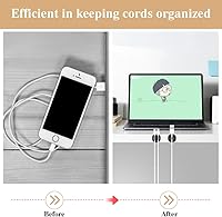 Vista 4 de Shintop Clips para cables, paquete de 16 unidades, organizador de cables adhesivos para organizar teléfonos, cargadores, escritorio, mesita