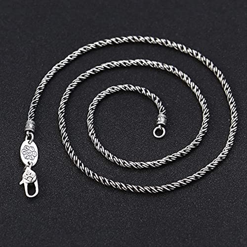 Chaîne S925 véritable collier torsadé pur en argent massif