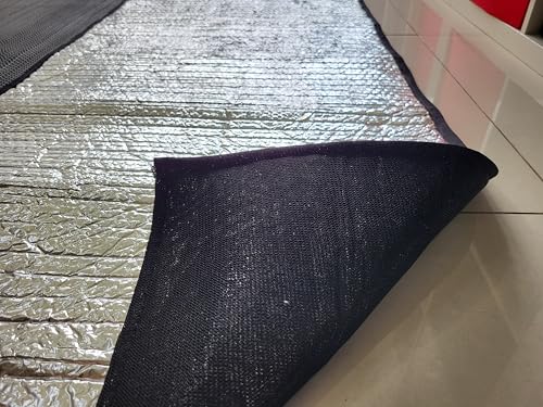 Image of Heat Reflective Mat for Terrace /Roof - Rubber Floor Mat (Silver /Black, 10 feet x 2 feet)