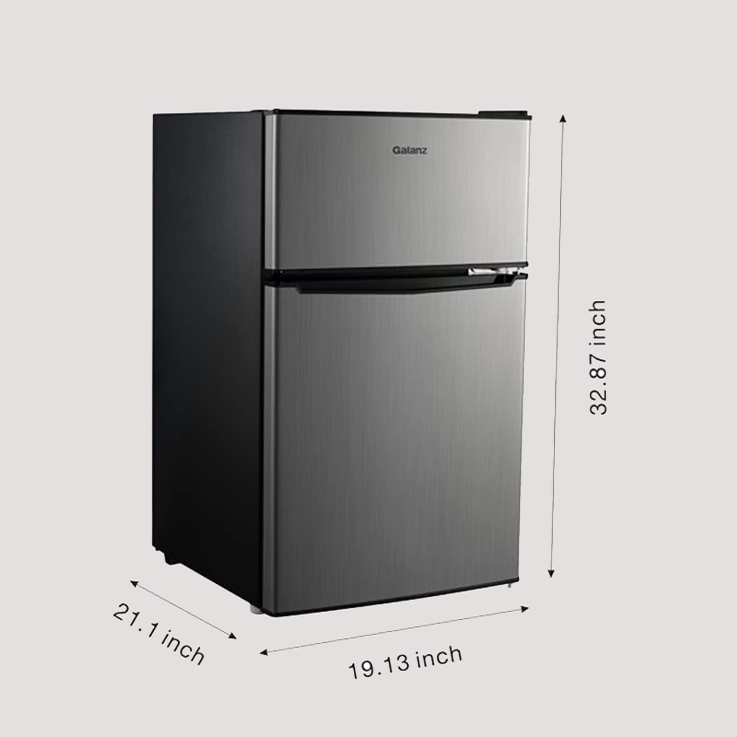 Energy-Saving Efficiency 3.1 Cu Ft Mini Fridge With Freezer, Stainless on Fridge.com - View 3