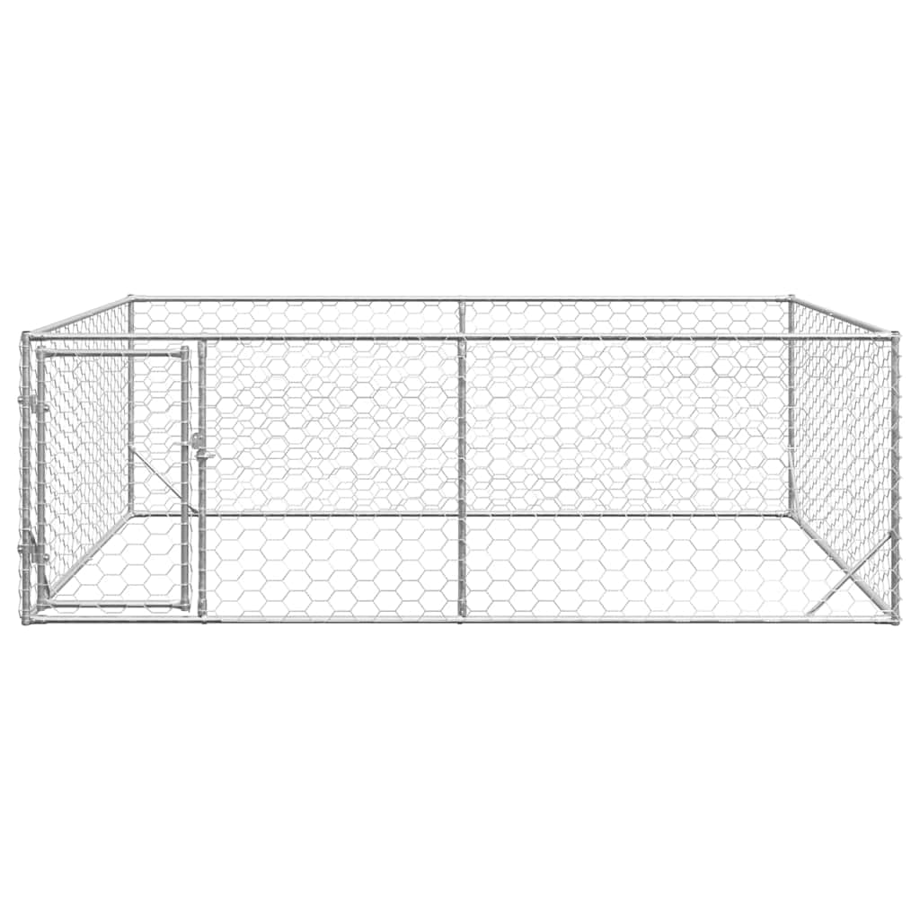 Brokky 4105413 Cuccia per Cani da Esterno con Porta 3x2x1 m Acciaio Zincato Recinto per Cani da Giardino,Gabbia per Conigli,Recinto per Animali Domestici,Gatti,Cuccioli,Porte con Chiavistello e Paraso