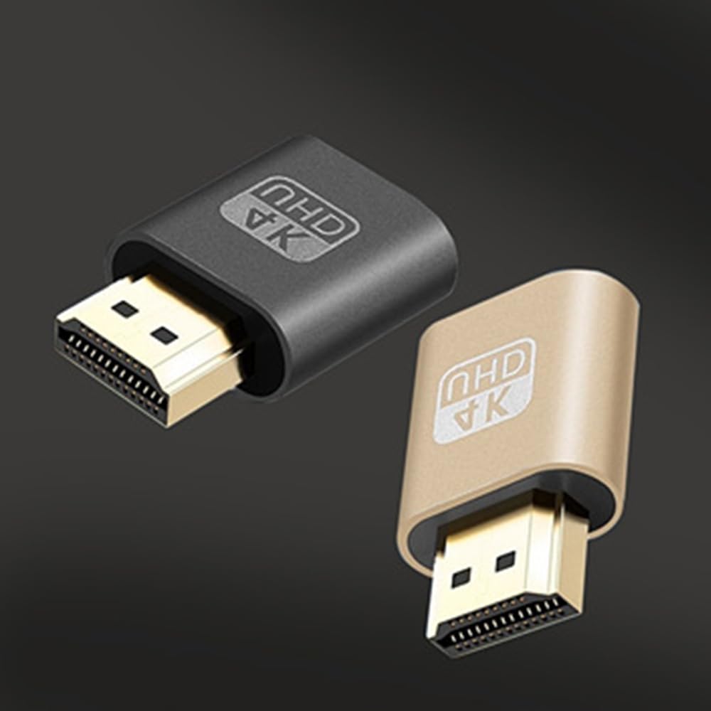 WLGQ Lot 5 Prises Virtuelles HDMI Simulateur Écran 4K UHD - Doré