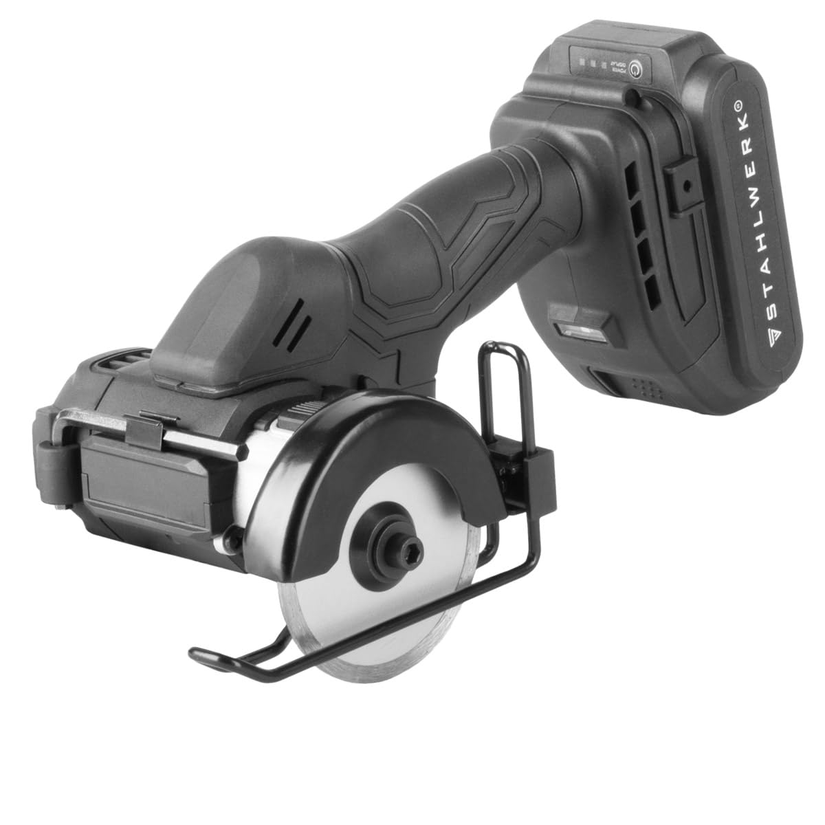 STAHLWERK Miniamoladora angular inalámbrica MAW-20 ST, batería de 2 Ah, 20.000 rpm | Potente amoladora de ángulo manual, minisierra eléctrica con tecnología sin escobillas para metal, azulejos y madera