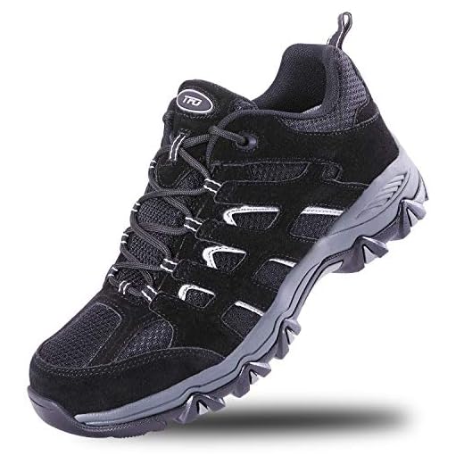 TFO Waterproof Hiking Shoes Men Non-Slip Lightweight Sneakers for Outdoor Trekking Walking Black