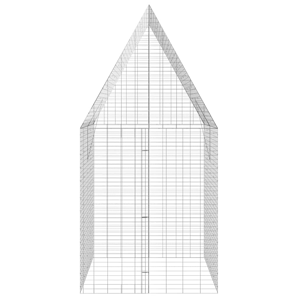 Ocynkowana stalowa budka, odporna na warunki atmosferyczne, srebrny wybieg dla małych zwierząt, 200 x 100 x 210 cm, z komorą do przechowywania świnek morskich, królików i chomików, na zewnątrz