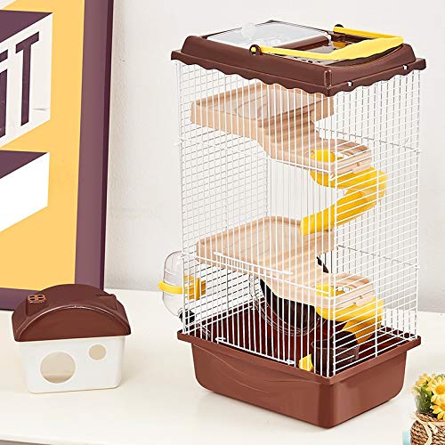 Hamster Jaula Grande Estupenda Tres Pisos Villa Pequeño Hámster Nido De Diapositivas Hervidor Rueda Corriente Molar Molar Piedra Varilla De Hámster Bebé De Juguete Suministros De Hámster Manor