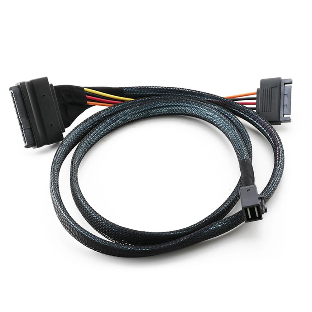 Wbudowany Kabel 12G Mini SAS HD do U.2 36P SFF-8643 do SAS U.2 SFF-8639 z 15-Pinowym Zasilaczem, Odpowiedni do Dysków SSD U.2