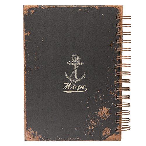 Christian Art Gifts Large Hardcover Notebook/Journal | Hope As An Anchor – Hebrews 6:19 Bible Verse | Vintage Inspirational Wire Bound Spiral Notebook W/192 Lined Pages, 6” X 8.25” #TOP1