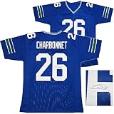 S.e.a.t.t.l.e Seahawks Zach Charbonnet Autographed Blue Throwback Football Jersey MCS Holo Stock #256977