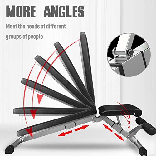 Adjustable Bench, Fitness Training Weight Bench Adjustable for Full Body Workout- Multi-Purpose Foldable Incline/Decline Bench Press (Black) - Home Fitness Guru Adjustable Bench, Fitness Training Weight Bench Adjustable for Full Body Workout- Multi-Purpose Foldable Incline/Decline Bench Press (Black) - Image 8