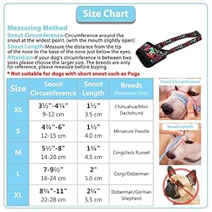 LUCKYPAW Dog Muzzle, Soft Dog Muzzles for Small Medium Large Dogs, Breathable Muzzles to Stop Biting and Chewing with Pattern, Allows Panting and Drinking(Black Bone,XS)