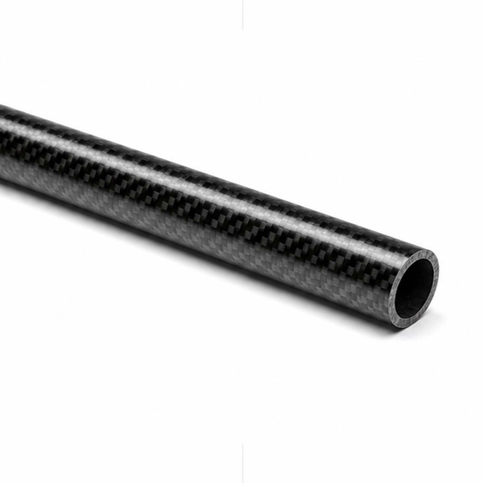 WOFDALY Black Twill Carbon Fiber Hollow Tube 1m High Strength Gloss Finish Composite Pipe for Robotics Structural Support DIY Mechanical Build,19mm*17mm
