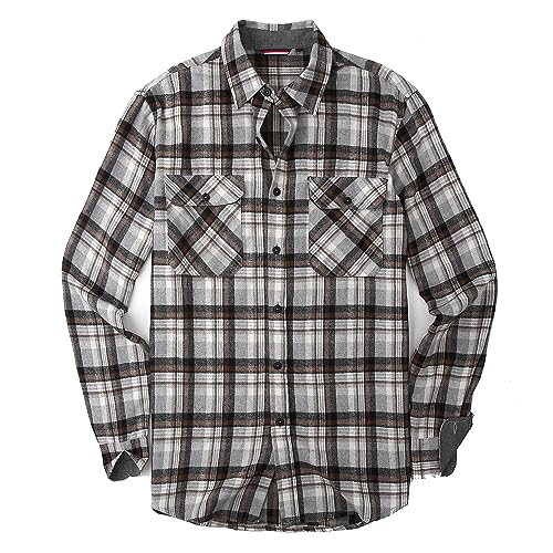Alex Vando Mens Button Down Shirts Regular Fit Long Sleeve Casual Plaid Flannel Shirt