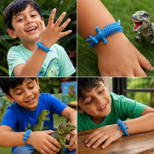 Image of Phool Blue Dino Stretchable Band Rakhi for Kids with Dinosaur Puzzle | Fun Dinosaur Rakhi for Boys | Stretchable Kids band| Raksha Bandhan Gift for Brother