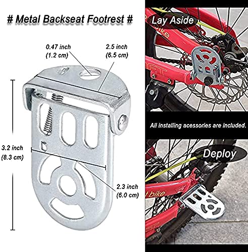 Queta Sedile bicicletta per bambini, sedile posteriore della bicicletta con schienale, sedile posteriore di spugna morbida, accessori per bicicletta, con cuscino e schienale morbido comodo