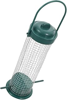OFFSCH Alimentador de pássaros de plástico para alimentos, recipientes de ferramentas de madeira para alimentação, jardim, alimentador de pássaros, dosador de alimentadores de pássaros, recipiente para alimentação de pássaros, dispositivo de alimentação de pássaros, alimentador de pássaros pendurado em