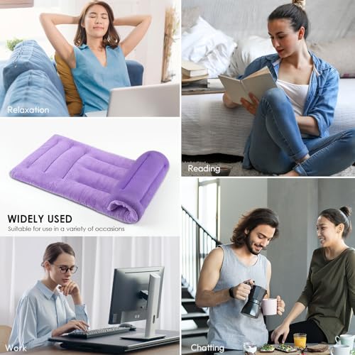 Image of Microwave Heating Pad for Pain Relief, 8 x 18 Purple | Moist Heat Pads for Neck, Shoulder, Back, Knee, Period Cramps, Rice Heat Pack Hot Compress, Reusable & Portable