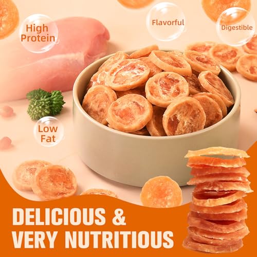Haustier-Hühnchenchips 70g, Premium Hundesnacks aus Hühnchenfleisch, Niedriges Fett Hochprotein, Ideal für Training & Belohnung, Knusprige Dünne Chips in Premiumdose