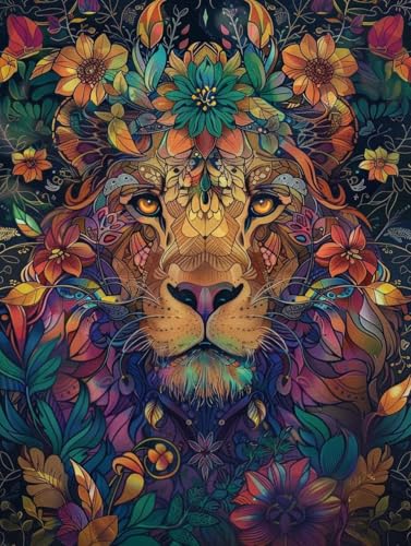 Peinture par numéro enfant et adulte lion pour des instants partagés