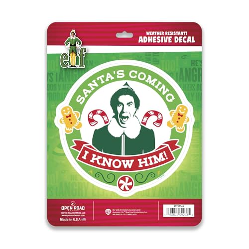 Sticker Noel Santa's Coming I Know Him idee cadeau originale