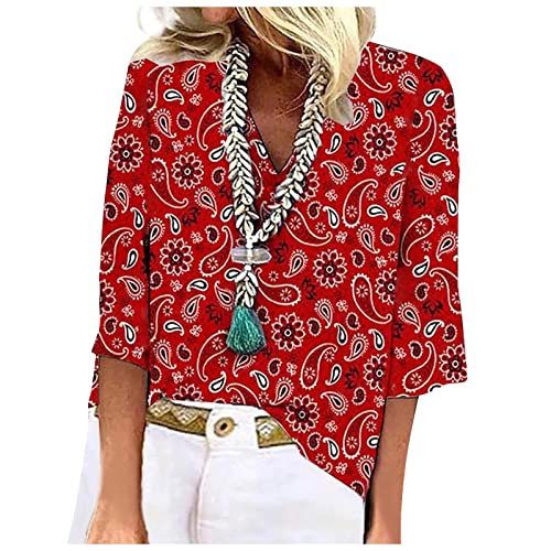 Womens Tops Summer Lace Crochet V Neck 3/4 Sleeve Shirts Vintage Floral Hollow Out Dressy Casual Blouse Sexy Tunic
