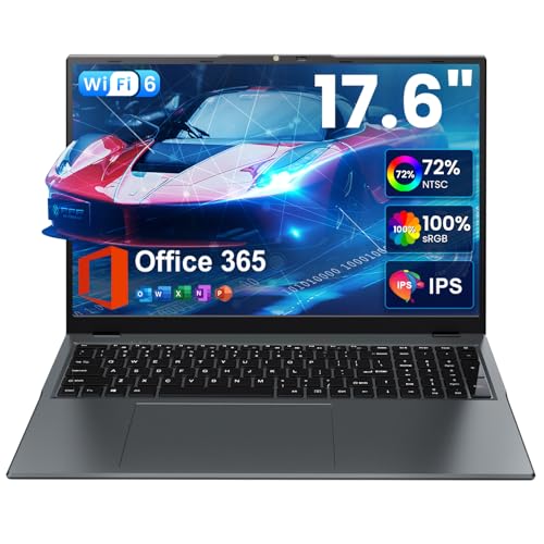 jumper 17.6 Inch Laptop with Office 365, N95 CPU,16GB RAM 1TB SSD+128GB Storage,100% sRGB FHD Display,Windows 11, Backlit Keyboard, WiFi-6,7000mAh, DC Fast-Charging,Laptops for Students and Business