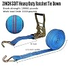 HNBun 2 Pack Ratchet Tie Down Straps, 2 Inch x 33 Feet, 10,000 lbs Break Strength, Heavy Duty Cargo Lashing Straps with Double J Hooks for Trailer, Truck, and Farm Equipment, Blue
