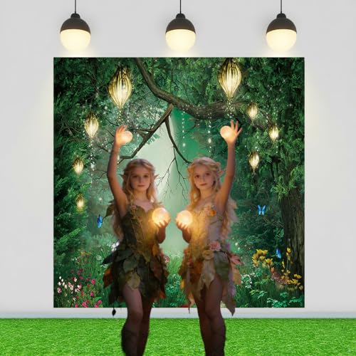 Fondo fotográfico 8x8 pies bosque encantado verde miniatura 4